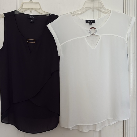 Bundle of 2 BCX Tops Black and Ivory - Picture 1 of 9